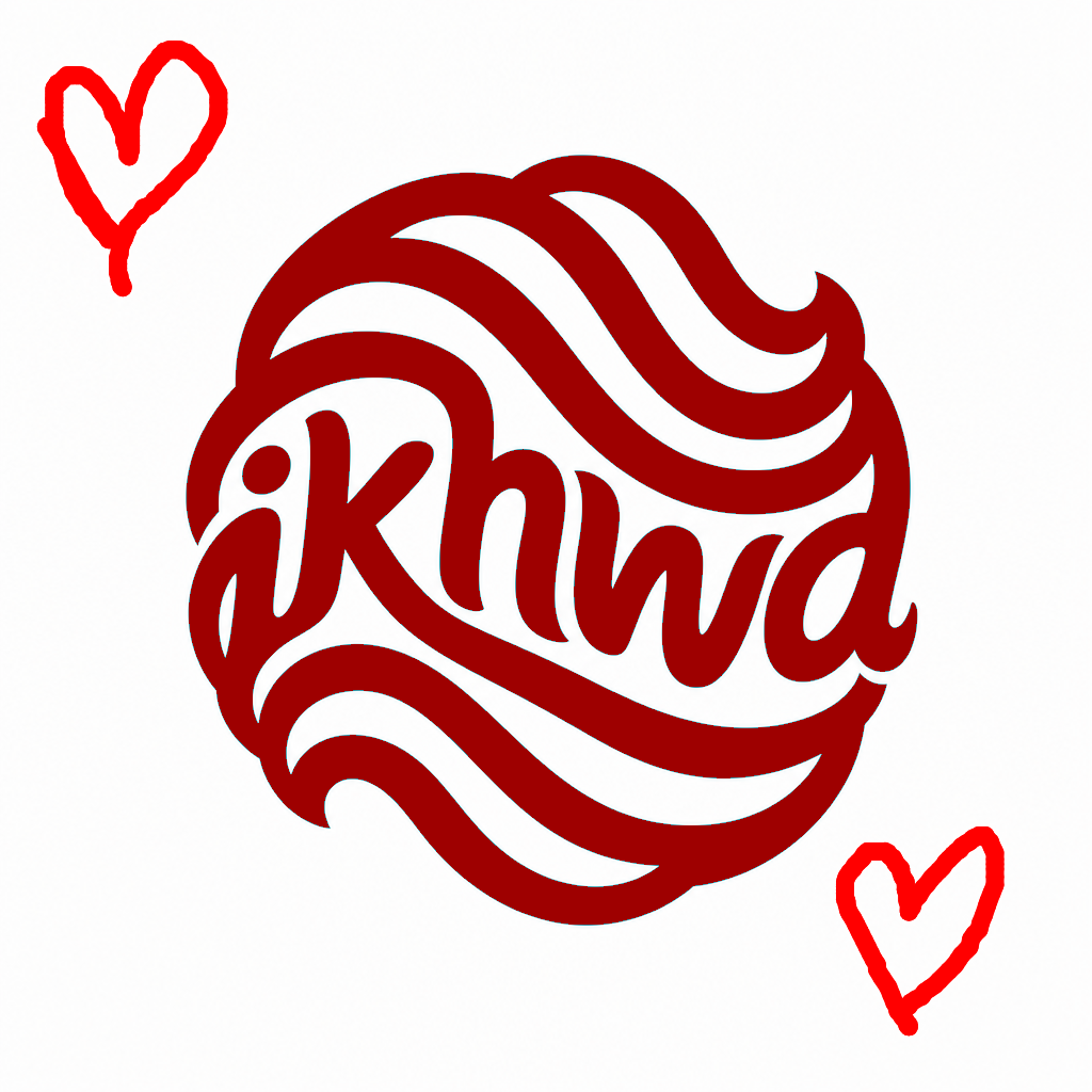 Red pen heart sketches placed on the Ikhwa logo